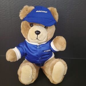 Vintage Boeing Teddy Bear Trudy 1983 Blue Hat and Logo Jacket  Advertising Plush